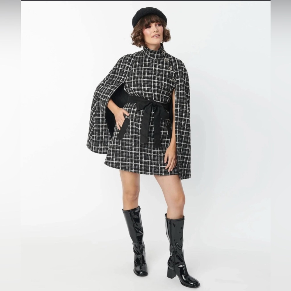 Savile Row Tweed Cape Coat by Smak Parlour